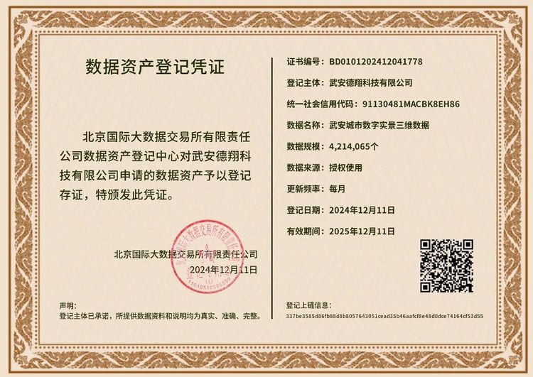 数据资产登记凭证